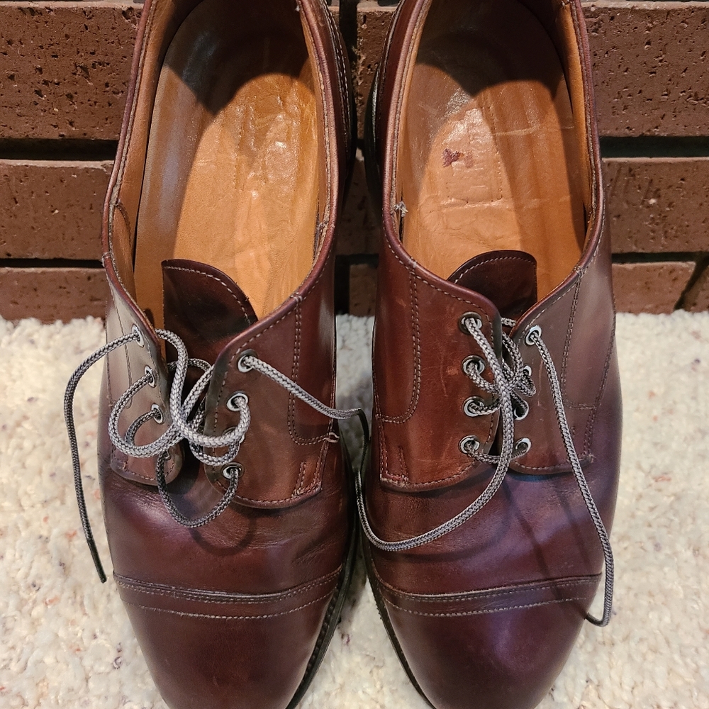 Allen Edmonds Brown Cap-Toe Oxford Lace-Up Dress Shoes Size 9 1/2 D - Picture 2 of 12